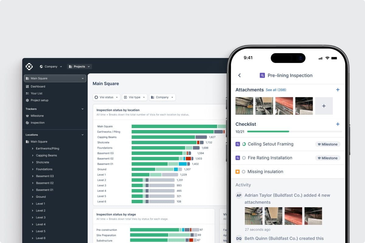 Visibuild dashboards can monitor any construction project type.