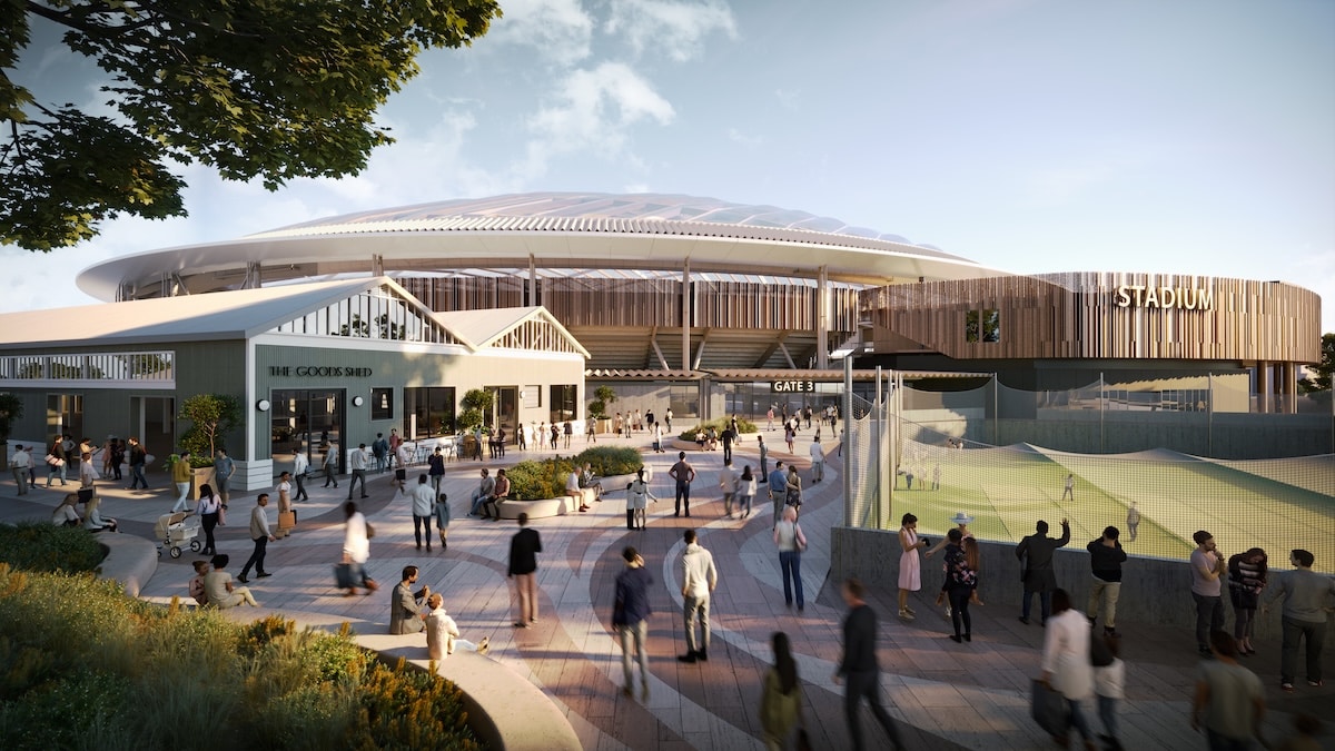 Artist’s impression: The stadium is expected to support thousands of jobs during construction.