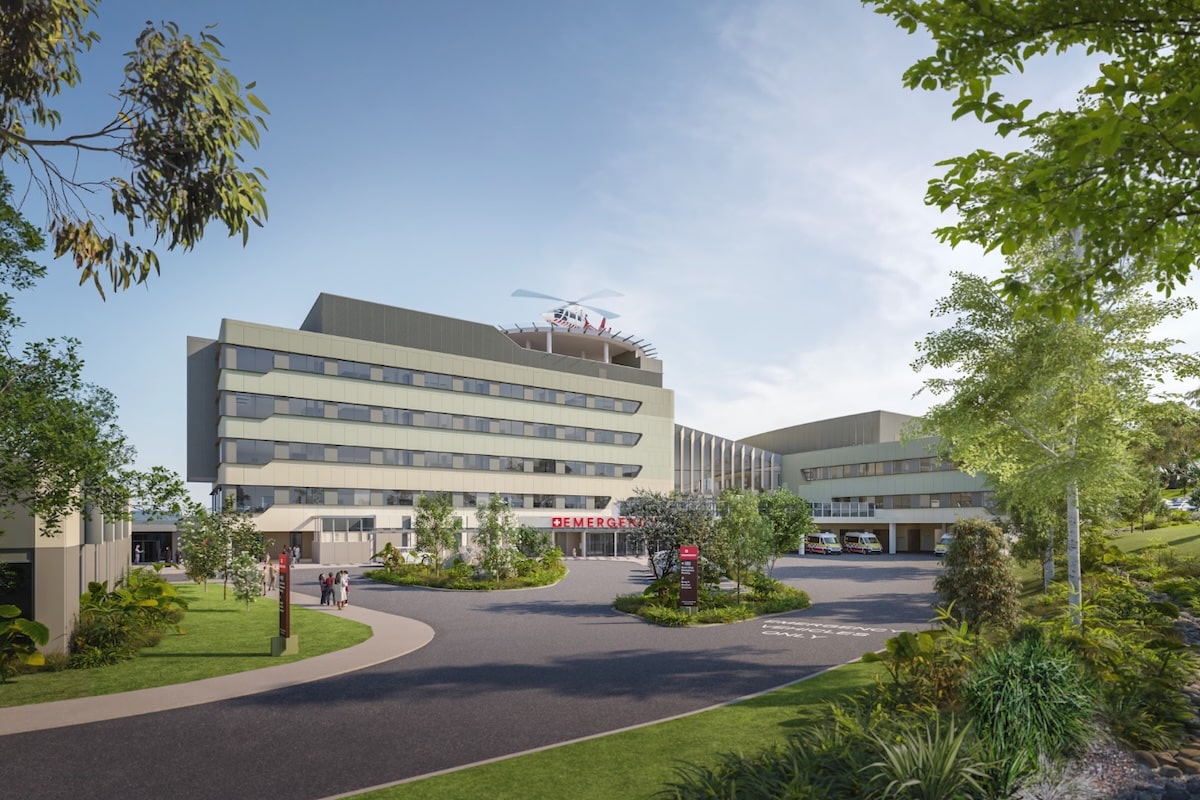 Artist’s impression: The new Shellharbour Hospital is scheduled for completion in late 2027. (Image: NSW Government)