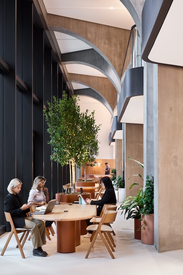 Integrated greenery contributes to a calmer, healthier working environment.