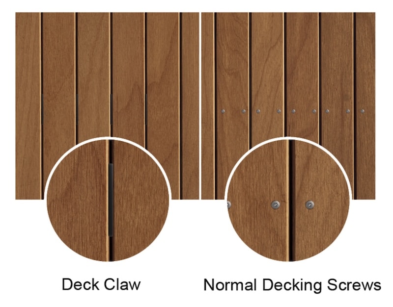 Deck Claw leaves the deck surface free of nails and screws. (Image: Hobson Engineering)