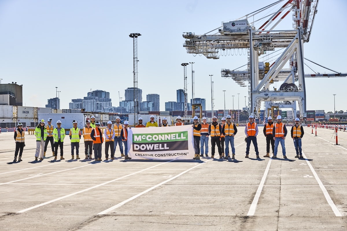 The McConnell Dowell team celebrated the safe completion of Stage 1 at Swanson Dock West.