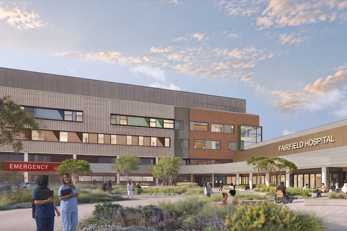 Artist’s impression: The new Clinical Services Building will connect with the existing hospital through a new main entry.